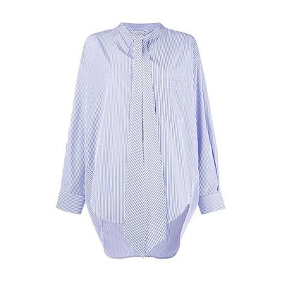 【18秋冬】 Balenciaga/巴黎世家 女士長(zhǎng)袖襯衫 logo 條紋 3556
