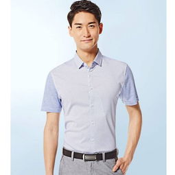 海瀾剪標 絲光棉短袖襯衫修身