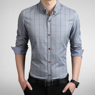 寒冰紫雨B2832 商務休閑男士長袖襯衫的優雅格調